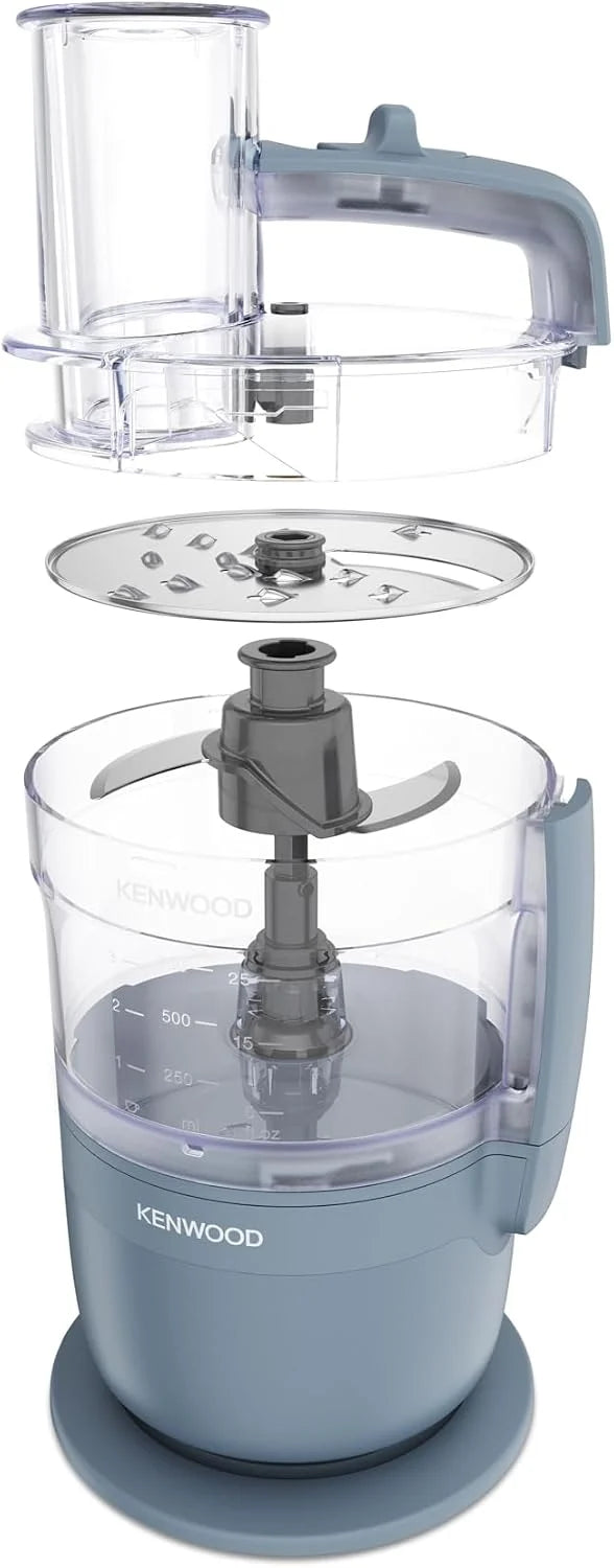 Kenwood MultiPro Compact wielofunkcyjny robot kuchenny z funkcją Express Serve, ostrzem ze stali nierdzewnej, tarczami do krojenia i tarką, funkcją pulsu, burzą niebieską (FDP23.130GY)