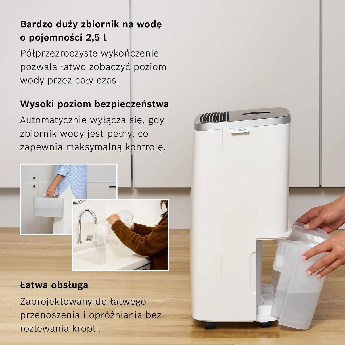 Bosch Dry 4000, Osuszacz powietrza, Do pomieszczeń o powierzchni do 33 m²