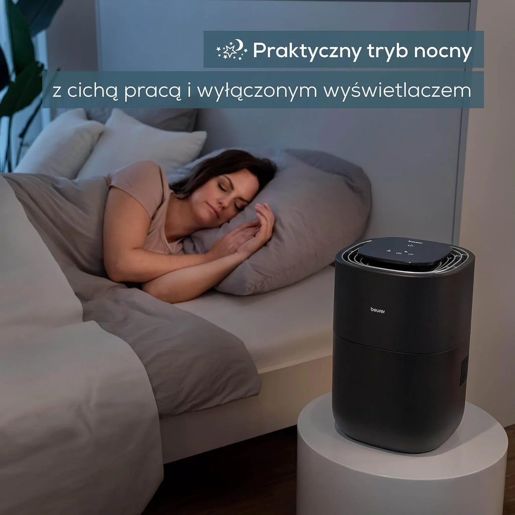 Beurer LB 200 Nawilżacz z energooszczędną technologią zimnego parowania, higieniczne stałe nawilżanie powietrza, z funkcją osuszania filtra, 3 poziomy nawilżania, do pomieszczeń o pow. do ok. 30m