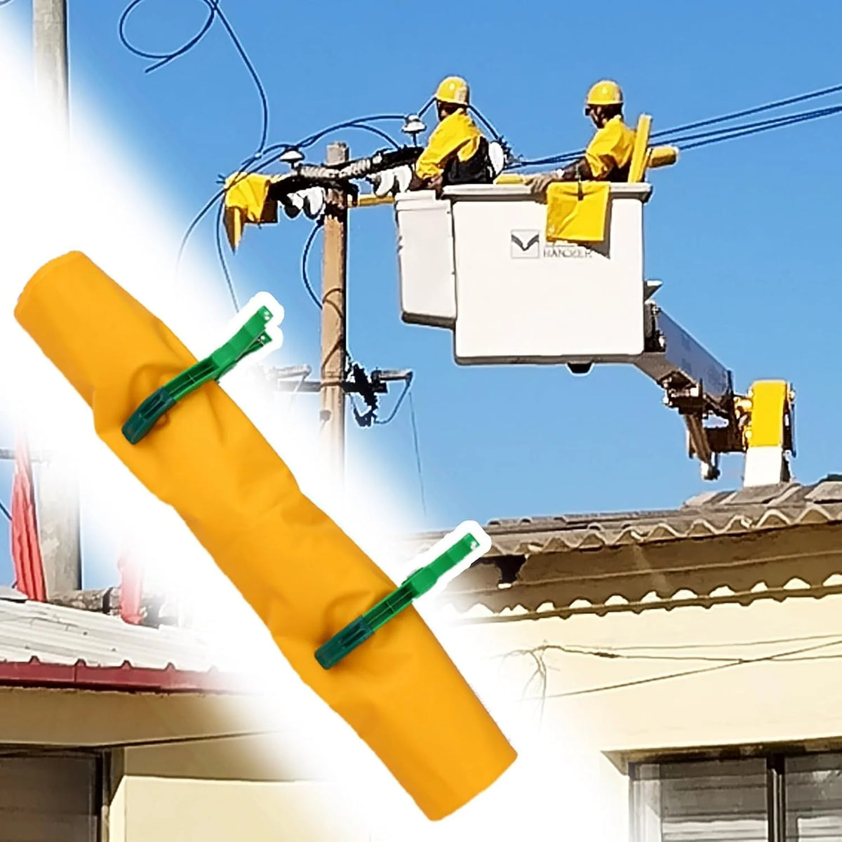 Koc izolacyjny wysokiego napięcia, 0,4 kV-10 kV, sprzęt bezpieczeństwa z żywicy EVA, do prac elektrycznych, zawiera 2 zaciski – 39.4 x 31.5 in / 100 x 80 cm