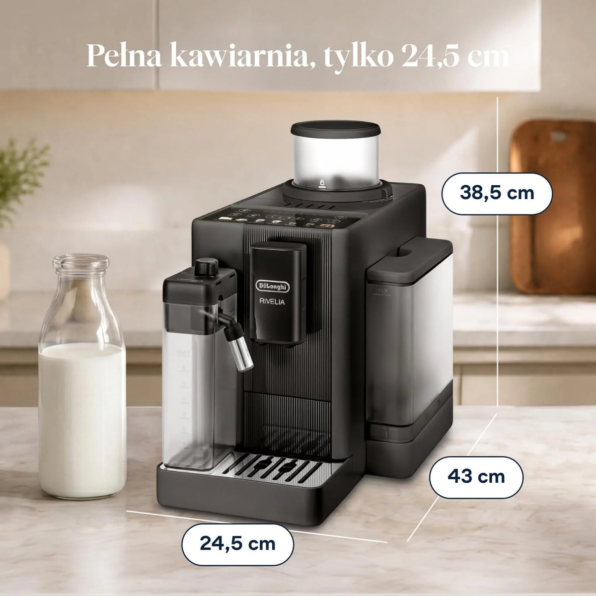 De'Longhi Rivelia Start - Automatyczny Ekspres do Kawy 10 Napojów Beżowy