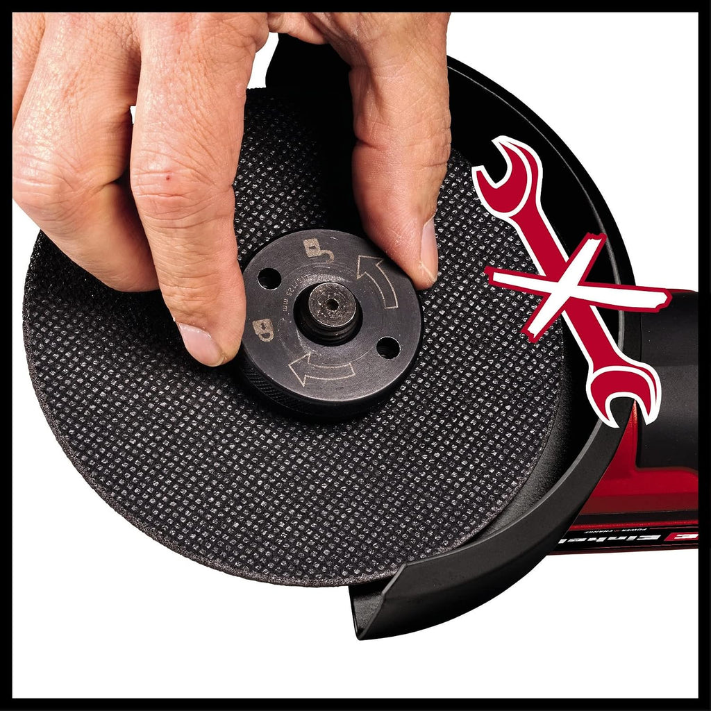 Einhell Professional akumulatorowa szlifierka kątowa TP-AG 18/125 CE Q Li Power X-Change (18V, Ø 125 mm, 33 mm gł. cięcia, bezszczotkowa, ukł. elektroniczny stałej częstotl., bez tarczy i akumulatora)