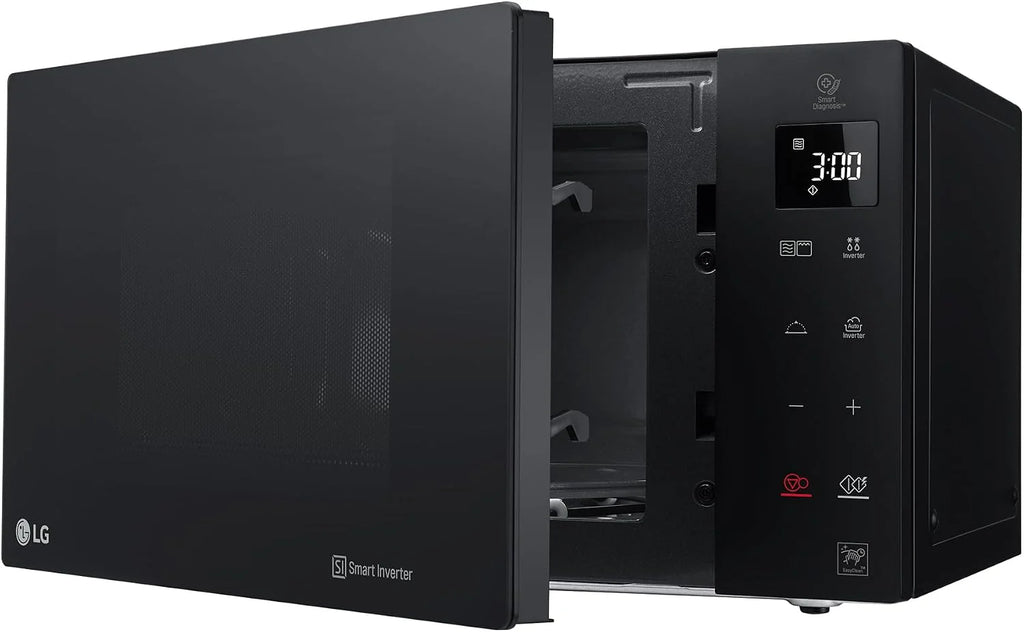 LG MH6535GDS Kuchenka mikrofalowa z grillem i inteligentnym falownikiem, 25 l, 1000 W, grill 900 W, automatyczne programy, Easy Clean, czarna