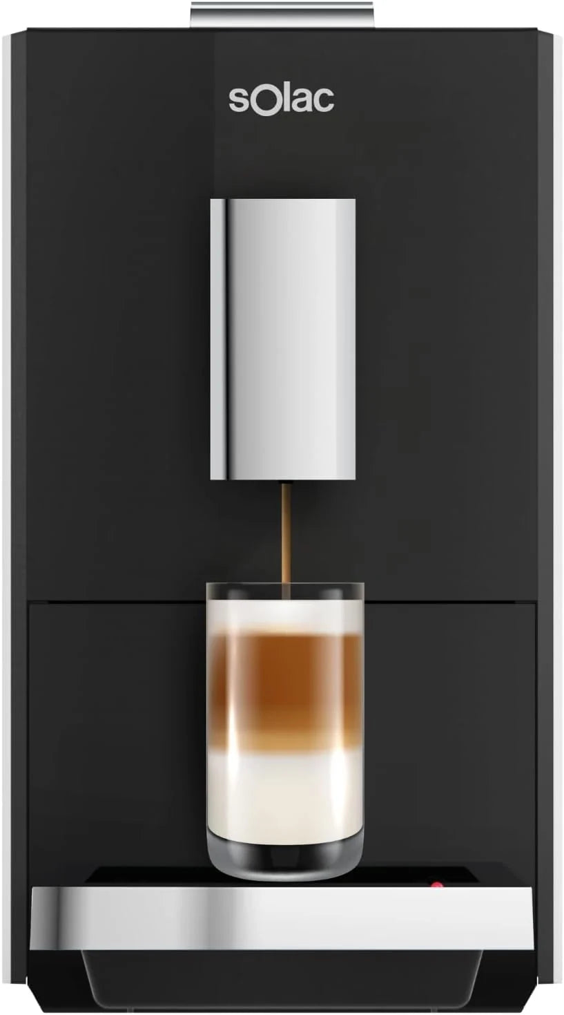Solac - Super automatyczny ekspres do kawy 1350 W | 19 barów | Espresso i Latte | 4 Predefiniowane menu | Wyświetlacz cyfrowy | Automatyczne czyszczenie | Kawa z wbudowanym młynkiem | Ogrzewanie
