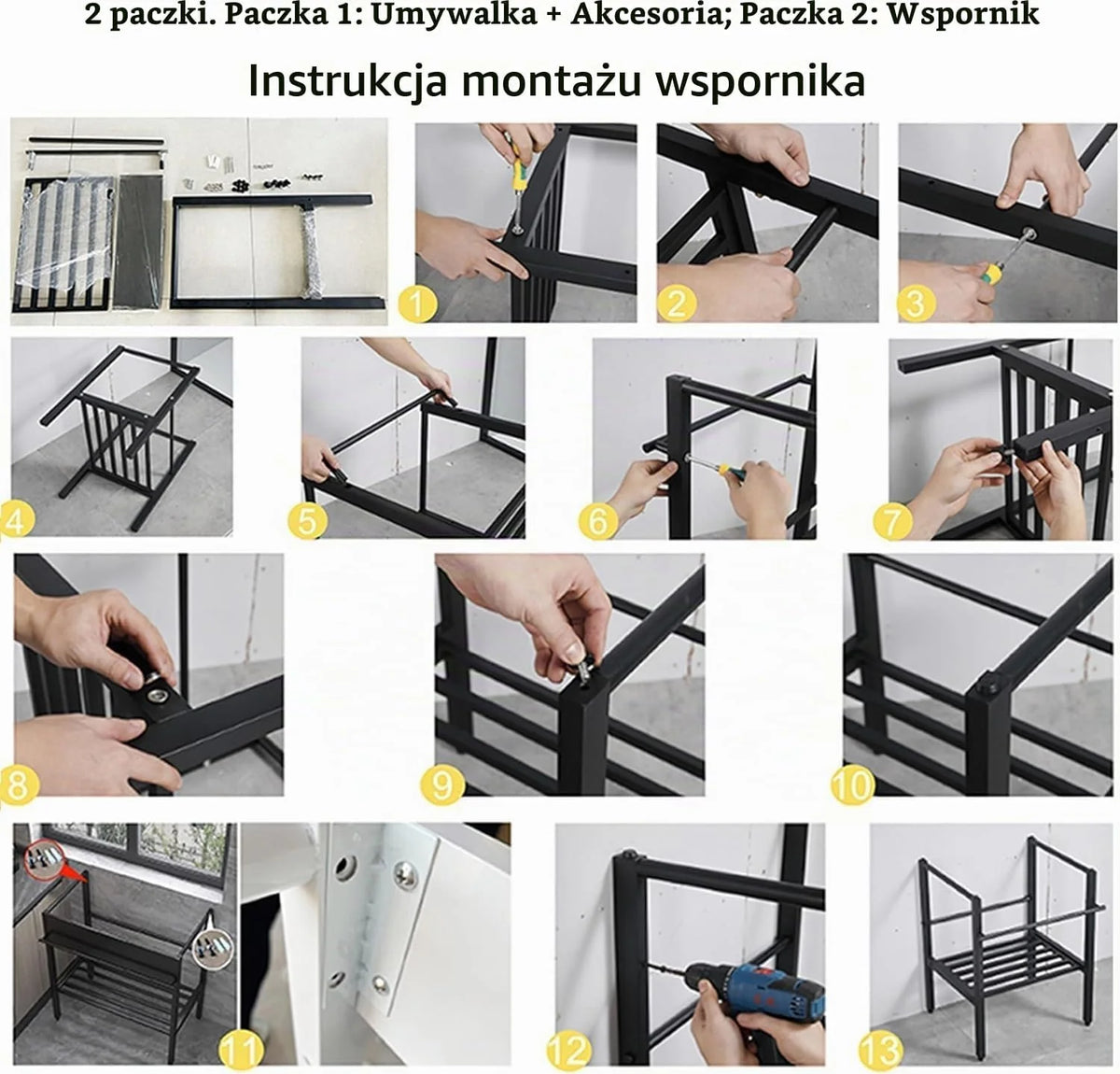 Wolnostojący zlewozmywak kuchenny z ciepłą i zimną wodą, czarny zlew użytkowy ze stali nierdzewnej, szafka do pralni do prania ręcznego, do garażu i wewnątrz aneksu kuchennego
