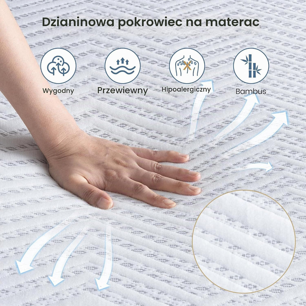 BedStory Materac Memory Foam, 140 x 200 cm
