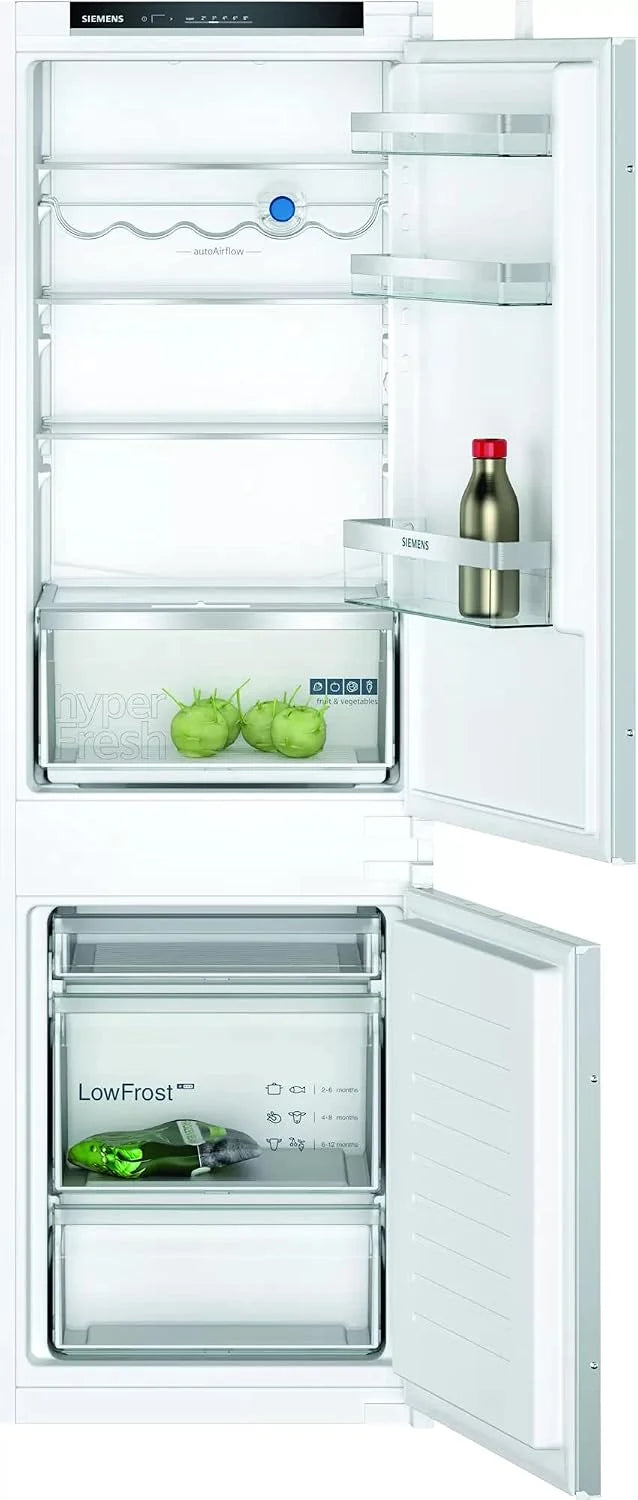 Siemens KI86VVSE0 iQ300 lodówko-zamrażarka do zabudowy/E / 229 kWh/rok / 183 l/hyperFresh system świeżości/lowFrost/oświetlenie wewnętrzne LED/bigbox/drzwi holowane