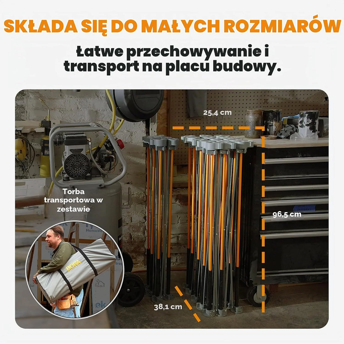 BORA Centipede CK15S składany kozioł roboczy i stół warsztatowy 122 × 244
