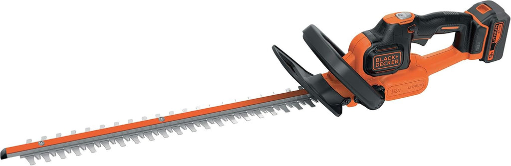 Black+Decker GTC18504PC akumulatorowe nożyce do żywopłotu (18 V, 4,0 Ah, funkcja zapobiegająca blokowaniu, długość miecza 50 cm, grubość cięcia 18 mm, do średnich żywopłotów)