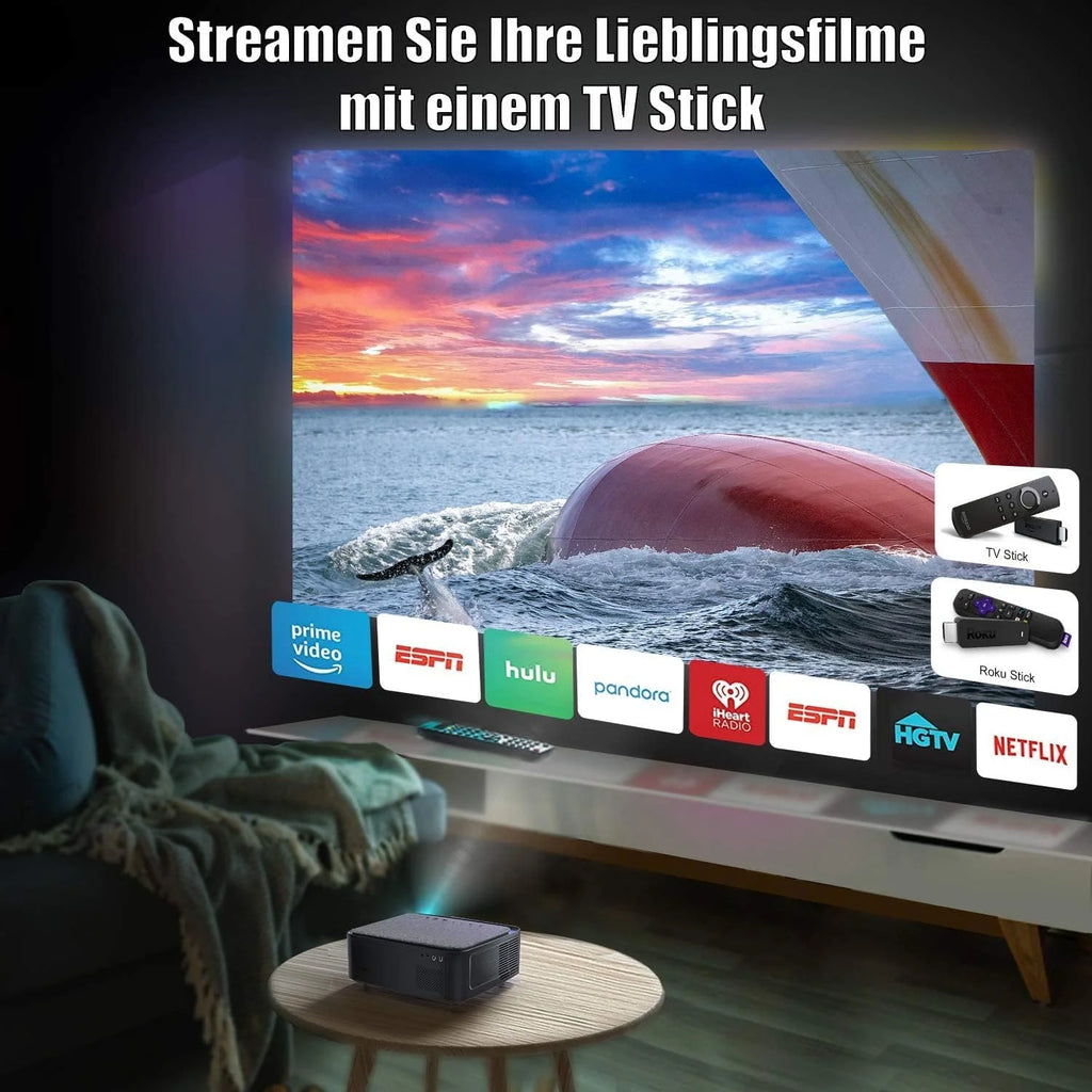 WiMius 7500 L Projektor wideo, Full HD 1080P, WiFi, Bluetooth, 4K