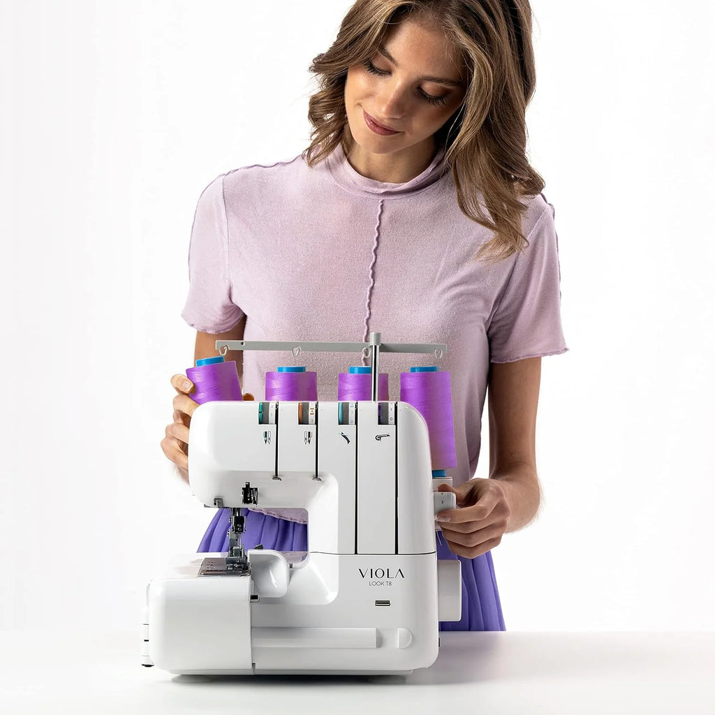 VIOLA Look T8 Maszyna do cięcia i szycia z mechanizmem różnicowym dla początkujących, Overlock z 12 punktami do szycia wszystkich rodzajów tkanin, profesjonalne szycie