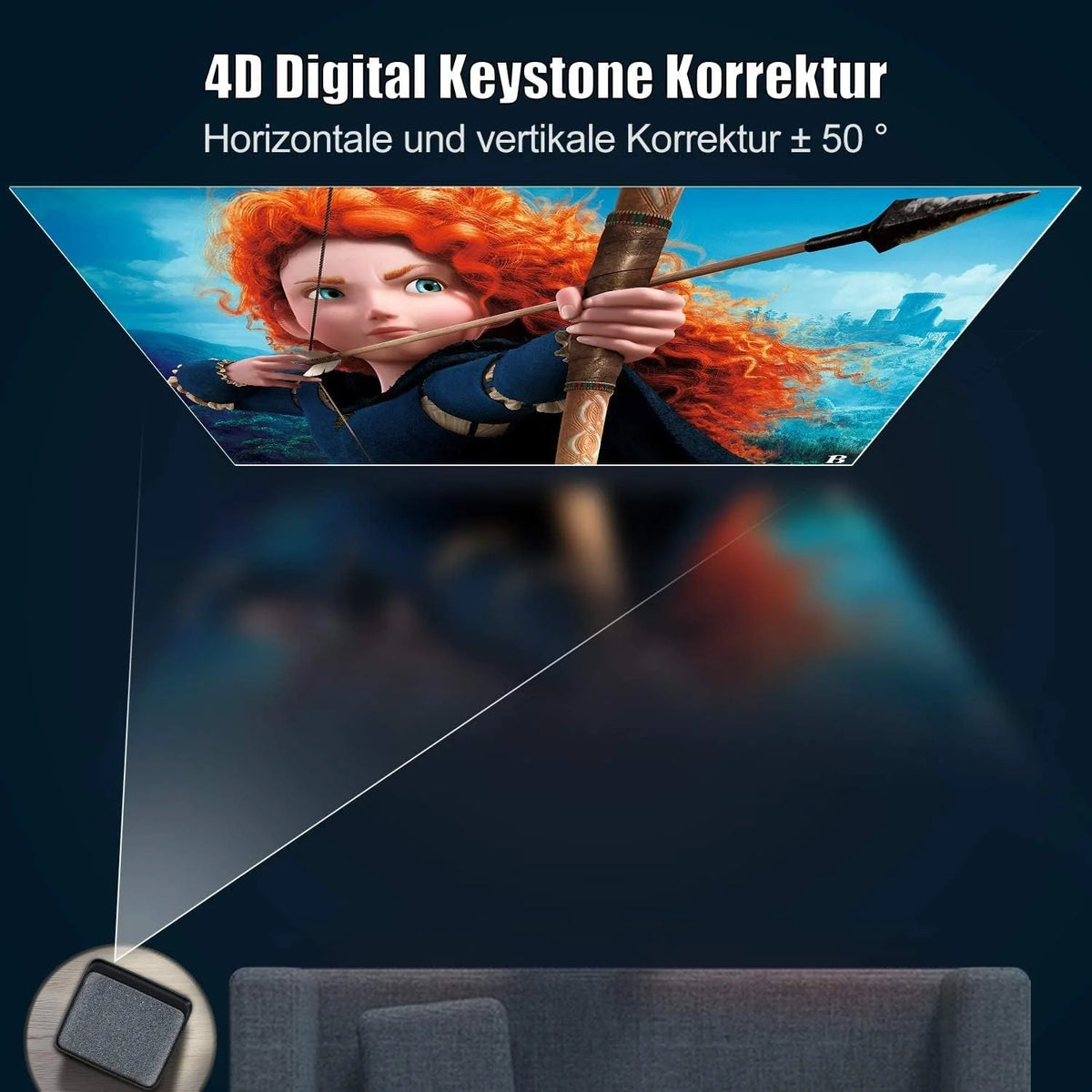 WiMius 7500 L Projektor wideo, Full HD 1080P, WiFi, Bluetooth, 4K