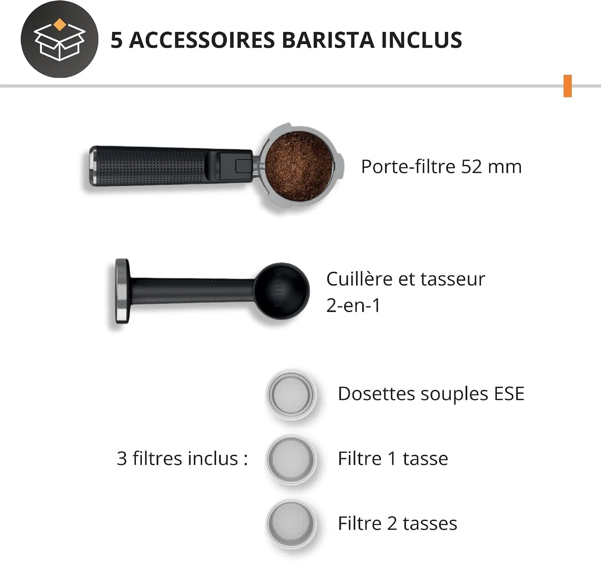Krups XP444G Virtuoso+ ekspres do espresso | ciśnienie pompy 15 bar | 3 filtry kremowe | dysza pary ze stali nierdzewnej | intuicyjny panel sterowania | pokrętło | w zestawie łyżeczka dozująca/ubijak