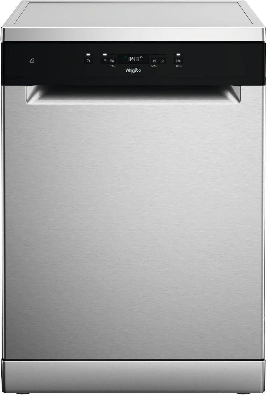 Whirlpool WH4FFA14BN6X - zmywarka wolnostojąca, 14 koców, klasa A, 6. zmysł, wielostrefowy, trzeci kosz, NaturalDry