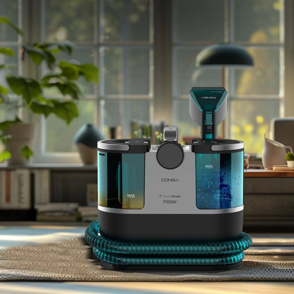 Cecotec Odkurzacz tapicerski z kablem - Conga 7000 Carpet&Spot Clean Steam XXL.1700 W. Czyszczenie 3 w 1. Zbiornik 1600 ml czysta woda i 950 ml brudna woda. Zasięg 7 m