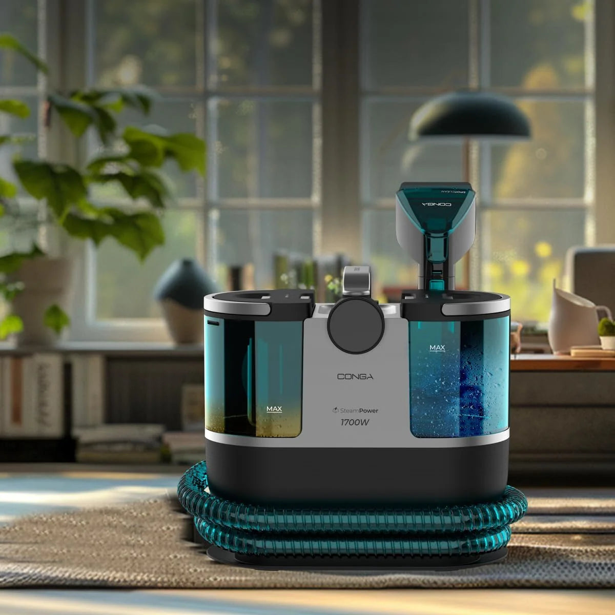 Cecotec Odkurzacz tapicerski z kablem - Conga 7000 Carpet&Spot Clean Steam XXL.1700 W. Czyszczenie 3 w 1. Zbiornik 1600 ml czysta woda i 950 ml brudna woda. Zasięg 7 m
