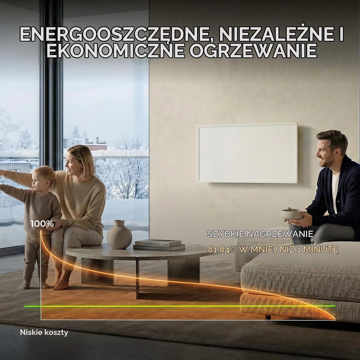 BRINGER Ogrzewanie na podczerwień - ogrzewanie elektryczne na podczerwień z ochroną przed przegrzaniem - element grzewczy CarbonCrystal - najnowsza technologia - termostat, WLAN, Smart Home