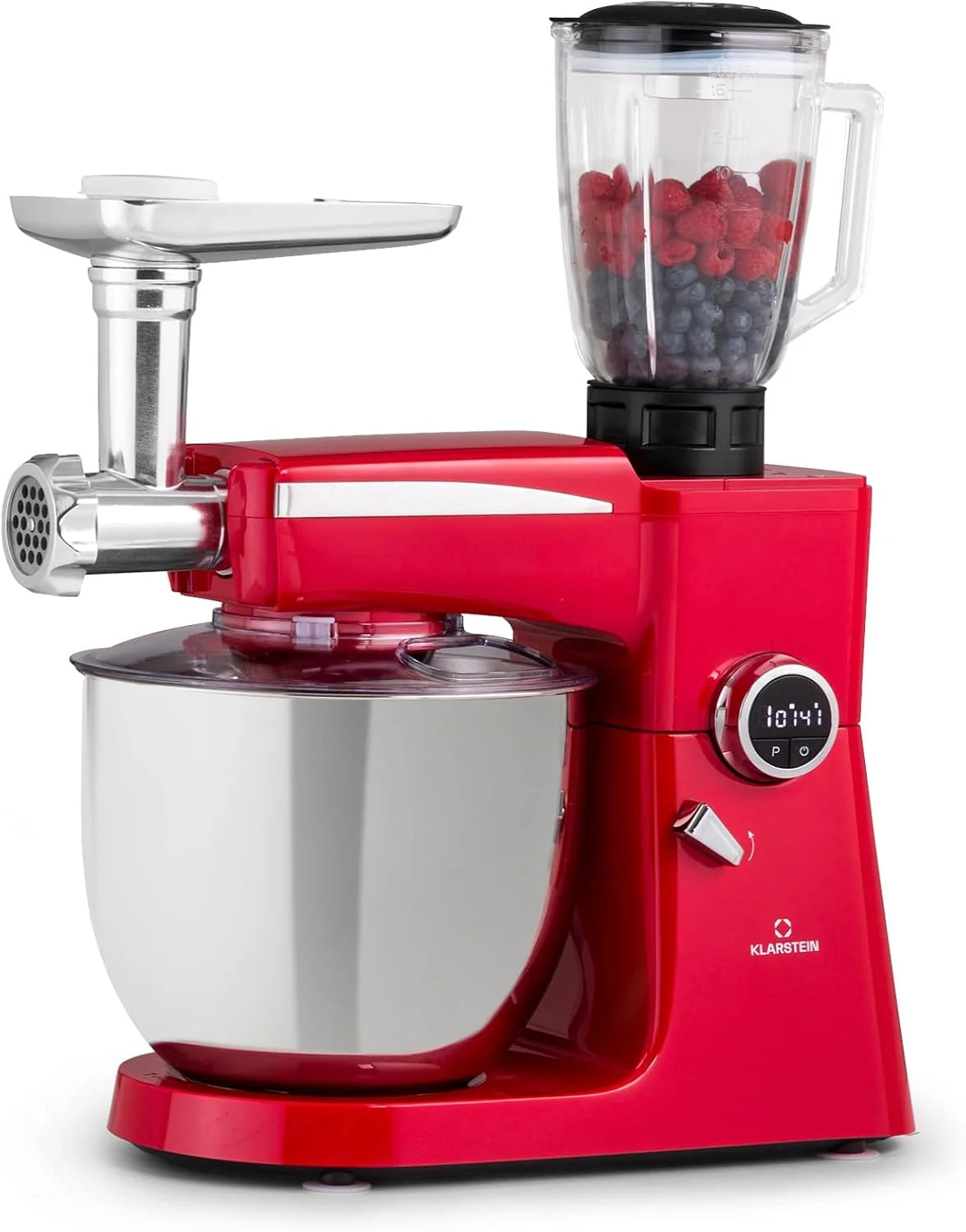 Klarstein Robot kuchenny, uniwersalny robot kuchenny, 3 w 1, mikser i miksery, maszyna do robienia ciasta z maszynką do mięsa, robot kuchenny, maszyna do ugniatania ciasta, miska 10 l, 2000 W