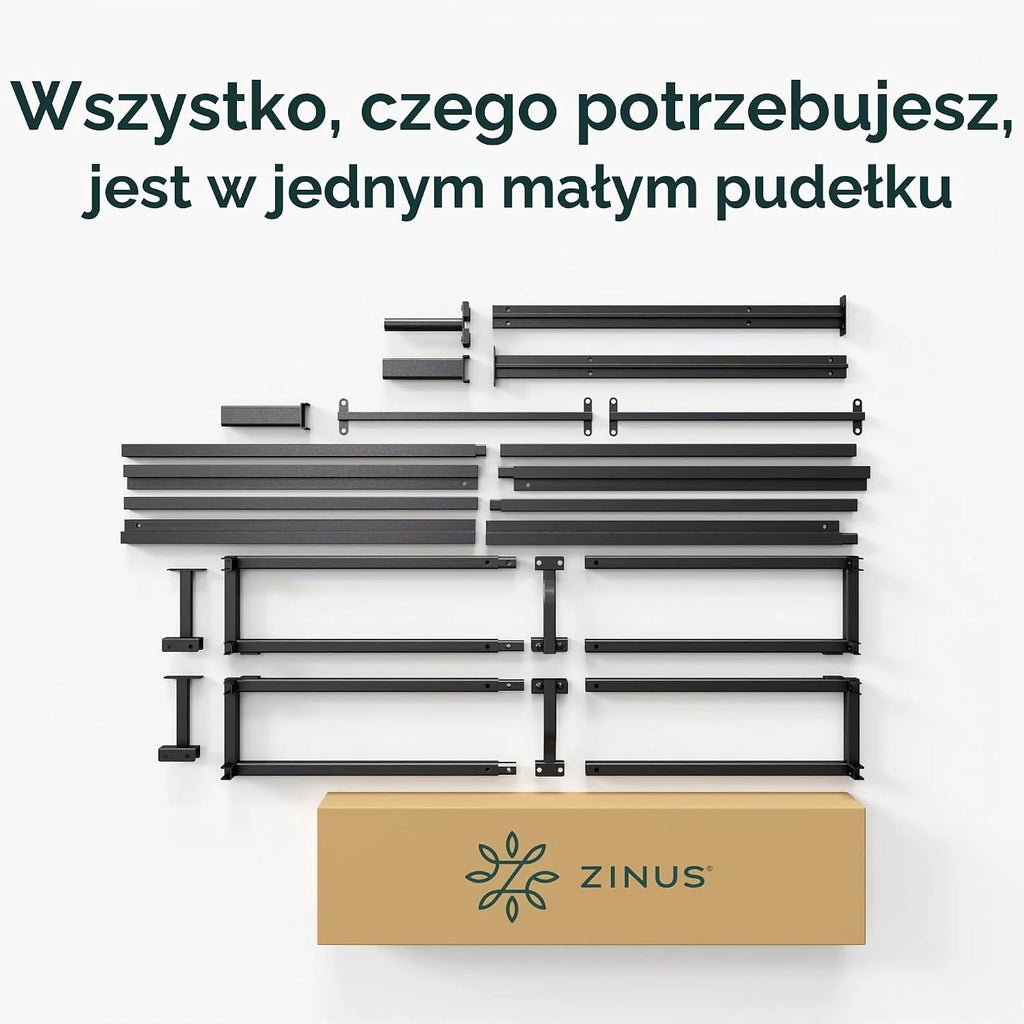 ZINUS Joseph łóżko z metalową ramą, 25 cm, stelaż listewkowy, drewniane podparcie, miejsce do przechowywania pod łóżkiem, 180 x 200 cm, kolor czarny