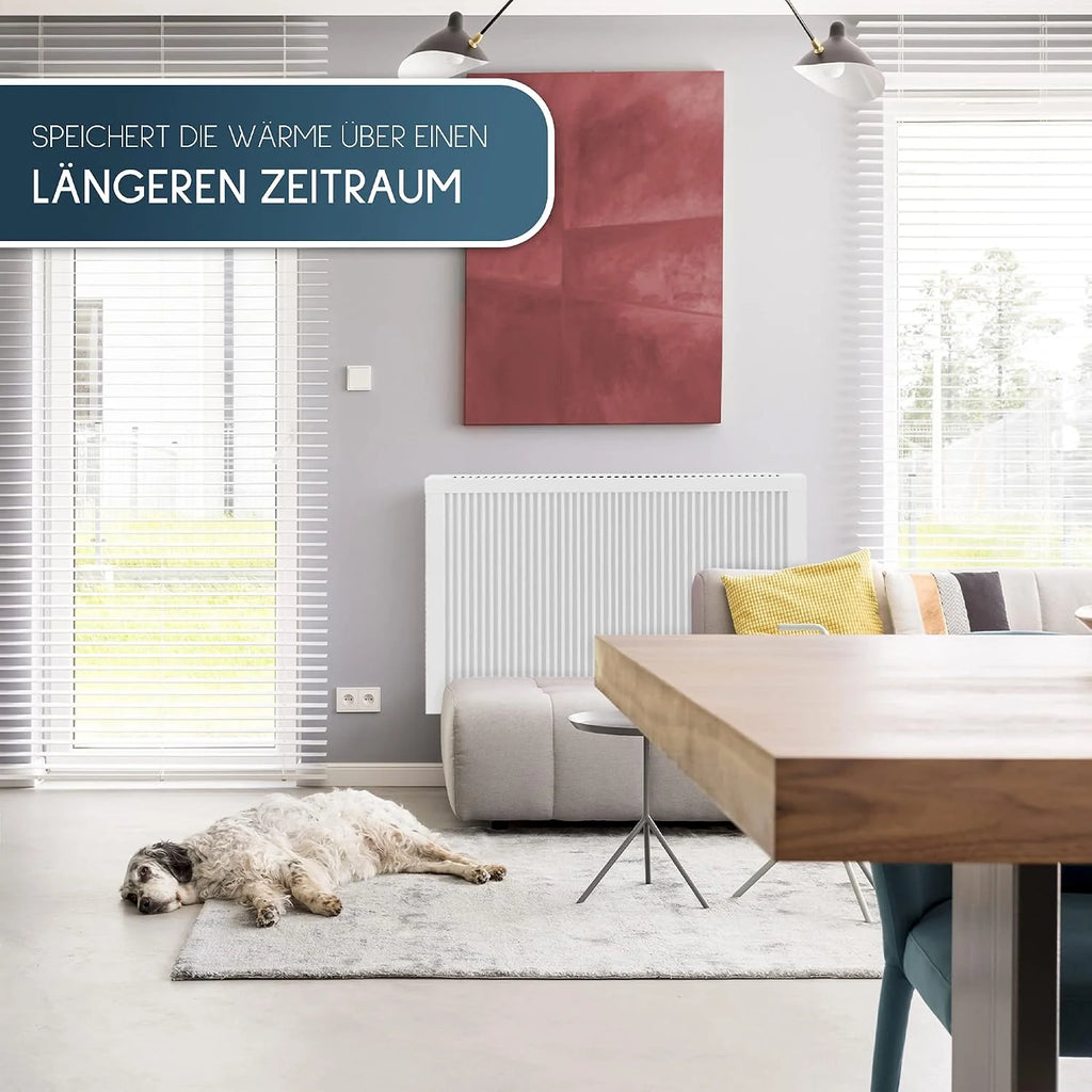 anapont Premium elektryczne ogrzewanie z rdzeniem szamotowym - elektryczny grzejnik z kamieniem magmowym szamot - z termostatem - energooszczędny - wyprodukowano w Niemczech (Ana-el, 1200 W, 340 wys