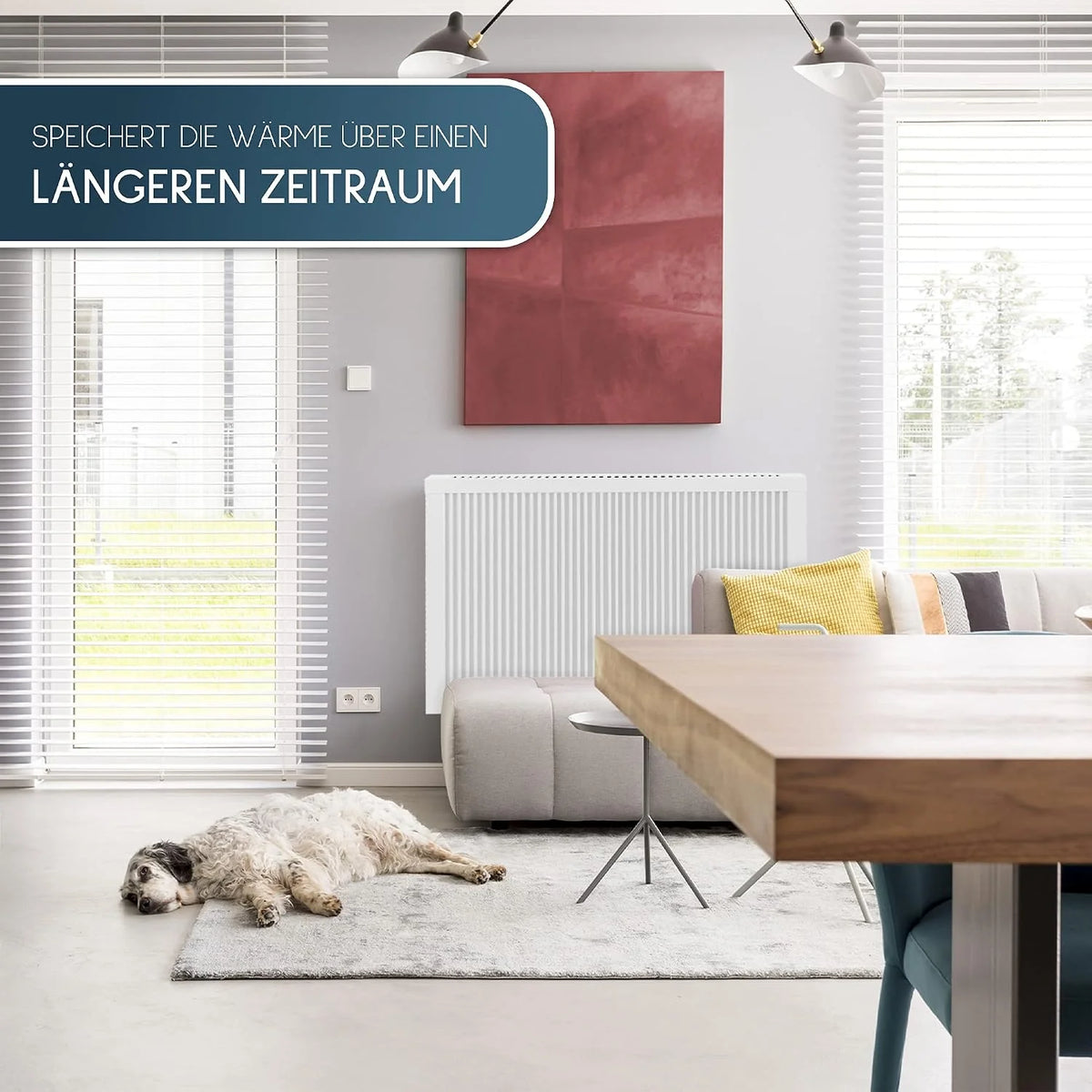 anapont Premium elektryczne ogrzewanie z rdzeniem szamotowym - elektryczny grzejnik z kamieniem magmowym szamot - z termostatem - energooszczędny - wyprodukowano w Niemczech (Ana-el, 1200 W, 340 wys