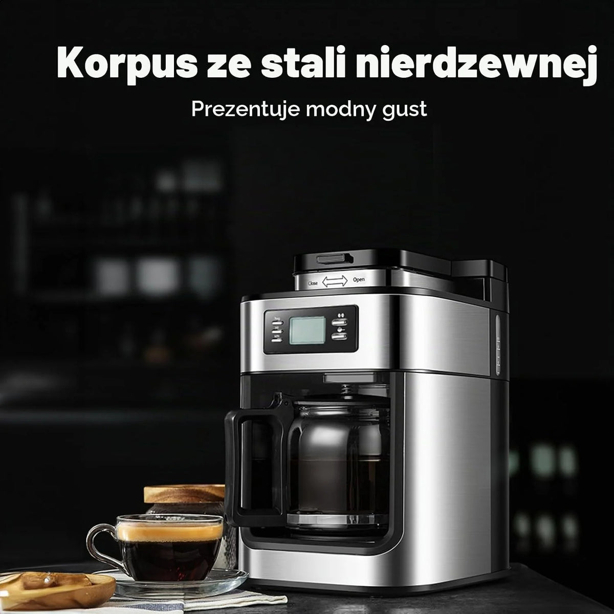 SENECESLI W Pełni Automatyczny Ekspres do Kawy z Wbudowanym Młynkiem żarnowym, 8 Filiżanek, Programowalnym Timerem na 24 Godziny, funkcją Utrzymywania Ciepła, Ekspresem do Kawy (wtyczka UE)