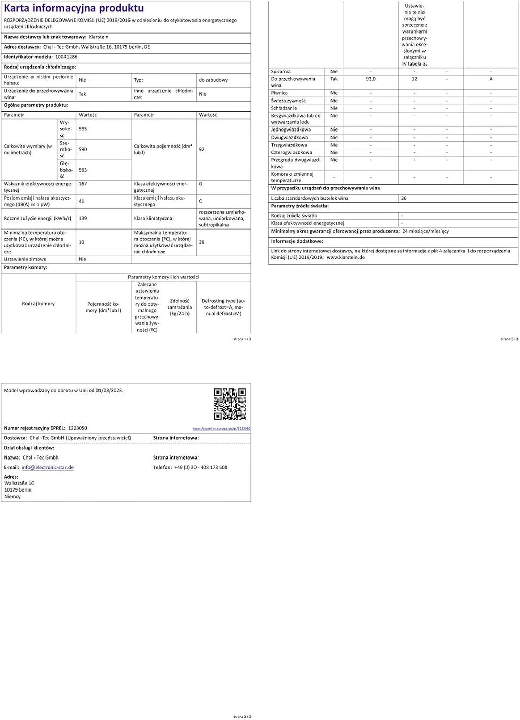 Klarstein Chłodziarka do wina do zabudowy, 92 litry lodówka na napoje, Mała chłodziarka do wina ze szklanymi drzwiami, 1 strefa z ochroną UV, Cichy Beersafe Indoor/Outdoor, 5-20°C, 36 butelek