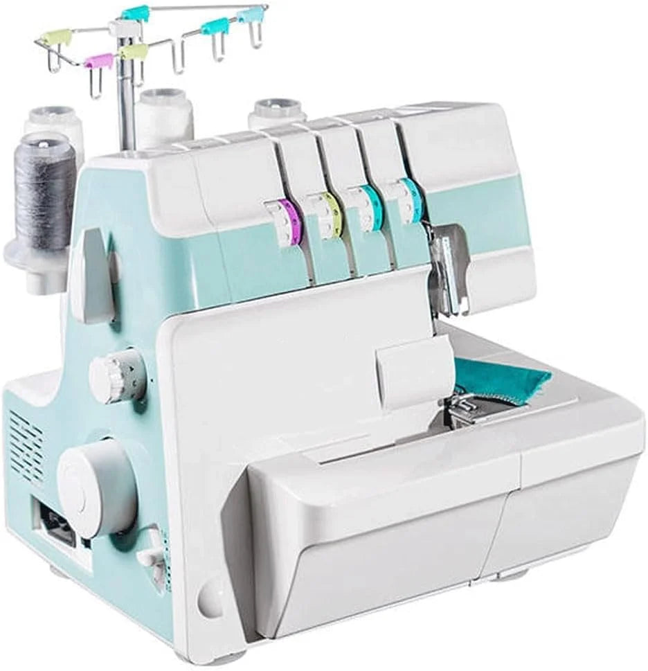 Wszechstronny 2-3-4 nici Heavy Duty Coverstitch & Overlock Serger, z pułapką wykończeniową i zatrzaskowymi stopkami, regulowany miernik ściegu dla początkujących i profesjonalistów
