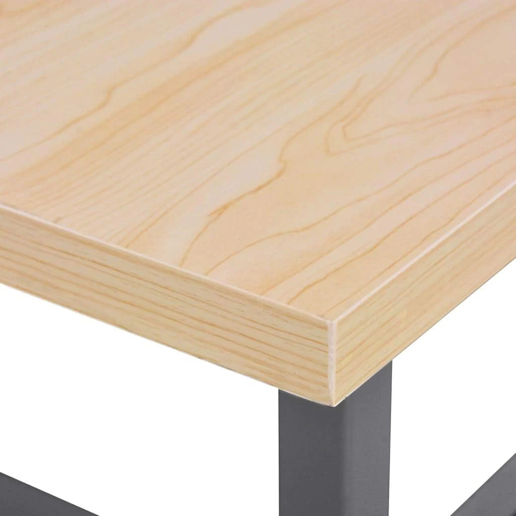 LAPOOH Stół warsztatowy, szary, 120 x 60 x 85 cm, stal, stół warsztatowy, stół roboczy, stacja robocza, panel narzędziowy, organizer, przechowywanie narzędzi, 145344