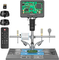 Andonstar AD246S-M Plus 7" HDMI Cyfrowy mikroskop do naprawy elektronicznej, 2000 x 3 soczewki 2160P UHD Video Record, stacja lutownicza z pomocnikami rąk, do monet