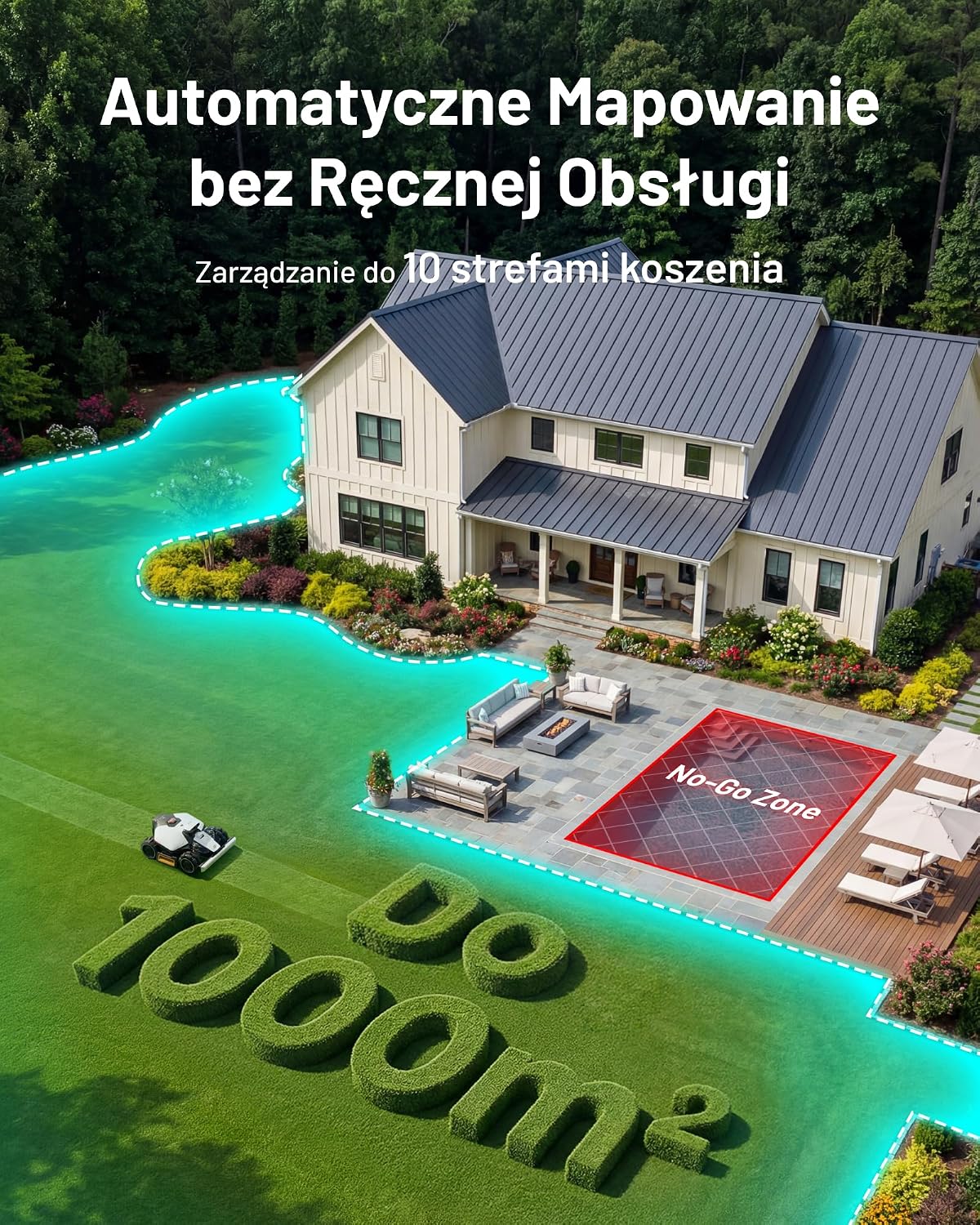 MAMMOTION LUBA Mini 2 AWD 1000 robot koszący bez przewodu, Zalec. 1000 m²