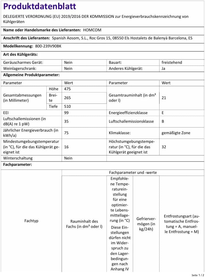 HOMCOM Lodówka na wino 1 strefa na 8 butelek 21L termoelektryczna czarna