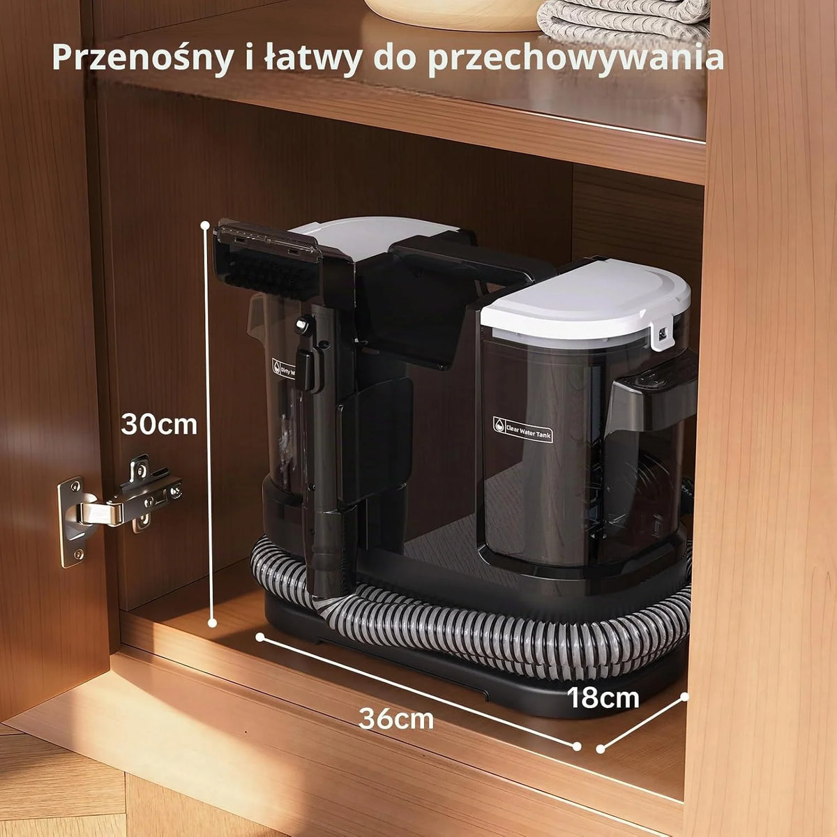 Lubluelu Odkurzacz na mokro, 1400 W, 18 kPa, podgrzewa wodę w 10 sek.