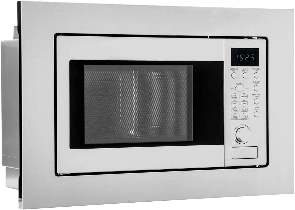 Bomann MWG 2215 EB Mikrofalówka zintegrowana z grillem / 20 l / 5 poziomów mocy mikrofalowej/1 poziom grilla, 2 poziomy mocy kombinowane (grill/kuchenka mikrofalowa), srebrna