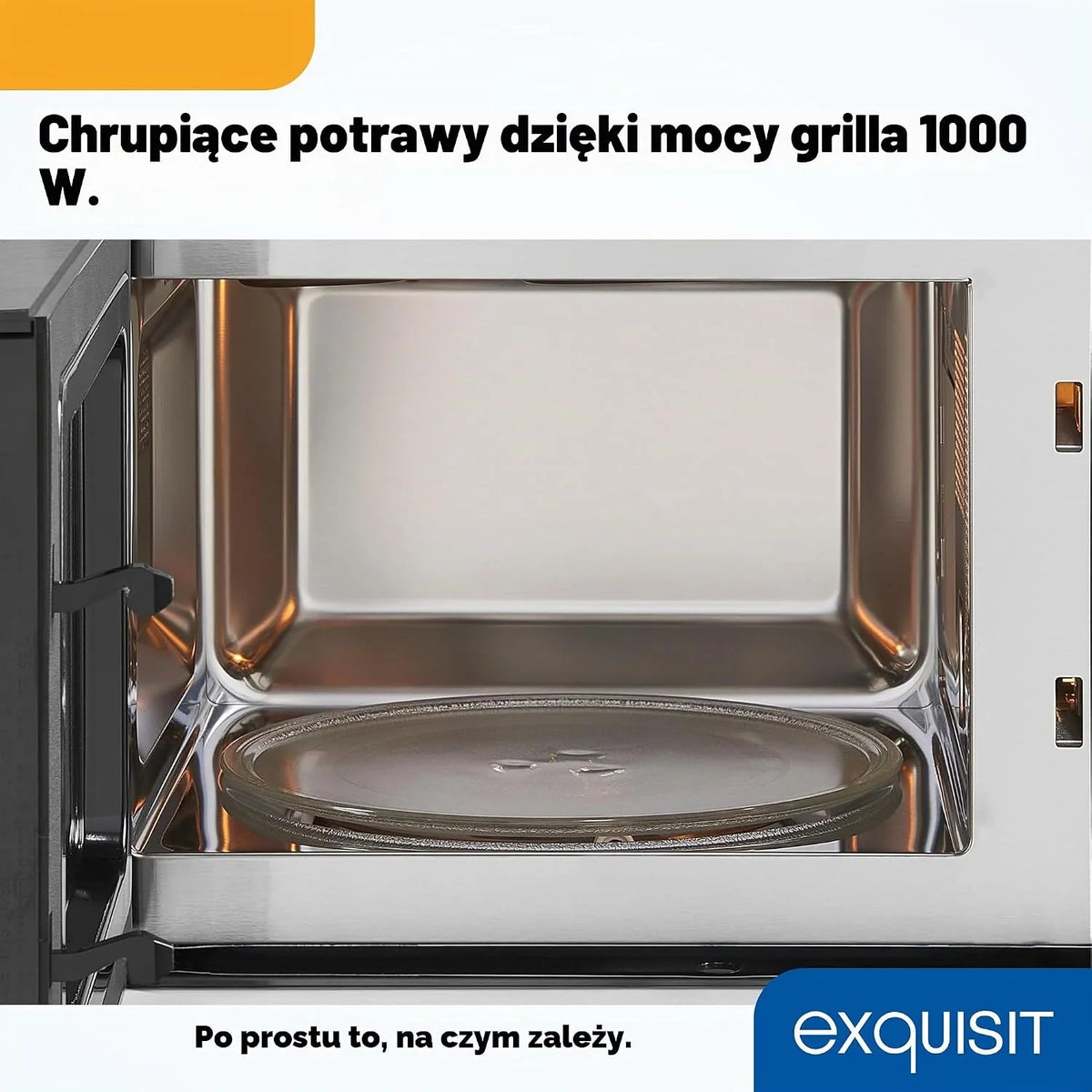 Exquisit EMW 20,1 G kuchenka mikrofalowa do zabudowy | pojemność 20 l | 800 W | Inoxlook | moc grilla 1000 W | 5 poziomów mocy | timer | talerz obrotowy: Ø 24,5 cm | 8 programów gotowania samochodu |