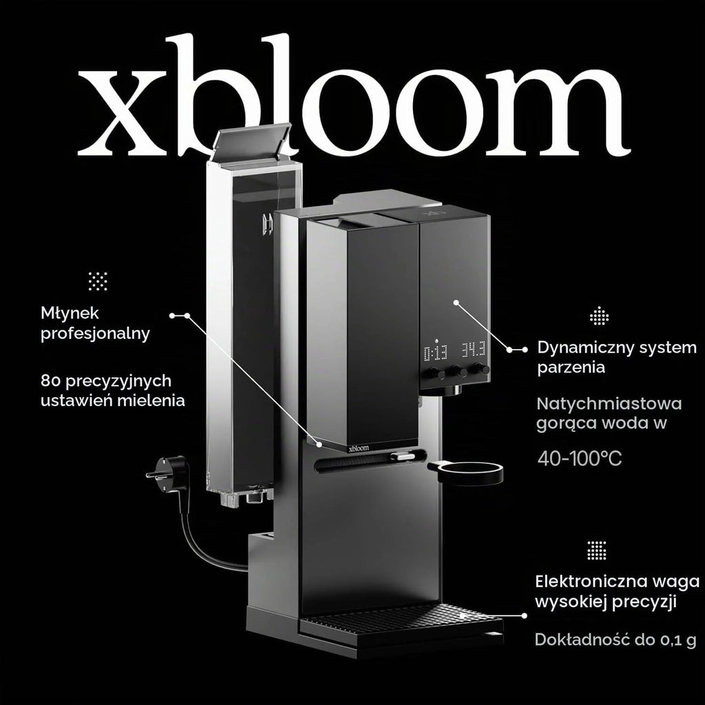 xBloom Studio – automatyczny ekspres do kawy z młynkiem i czujnikiem fali, ekspres do kawy z 3 trybami automatyki, Midnight Black, 220-240 V