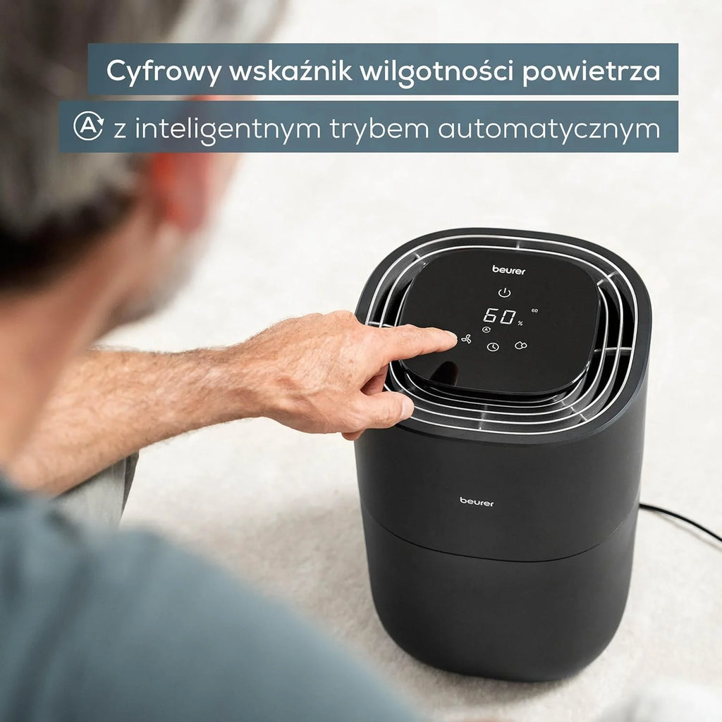Beurer LB 200 Nawilżacz z energooszczędną technologią zimnego parowania, higieniczne stałe nawilżanie powietrza, z funkcją osuszania filtra, 3 poziomy nawilżania, do pomieszczeń o pow. do ok. 30m