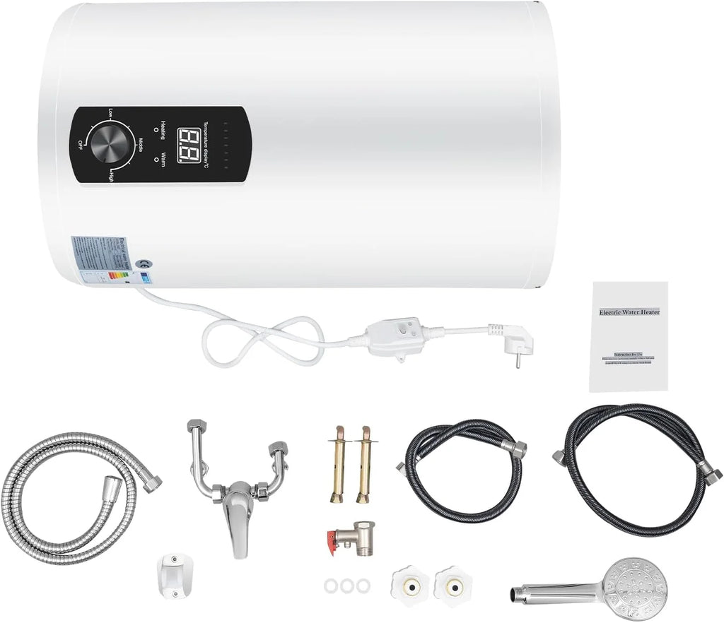Elektryczny zbiornik ciepłej wody 2 kW, wiszący elektryczny zbiornik ciepłej wody, bojler, podgrzewacz wody, bojler do prysznica (50 l)
