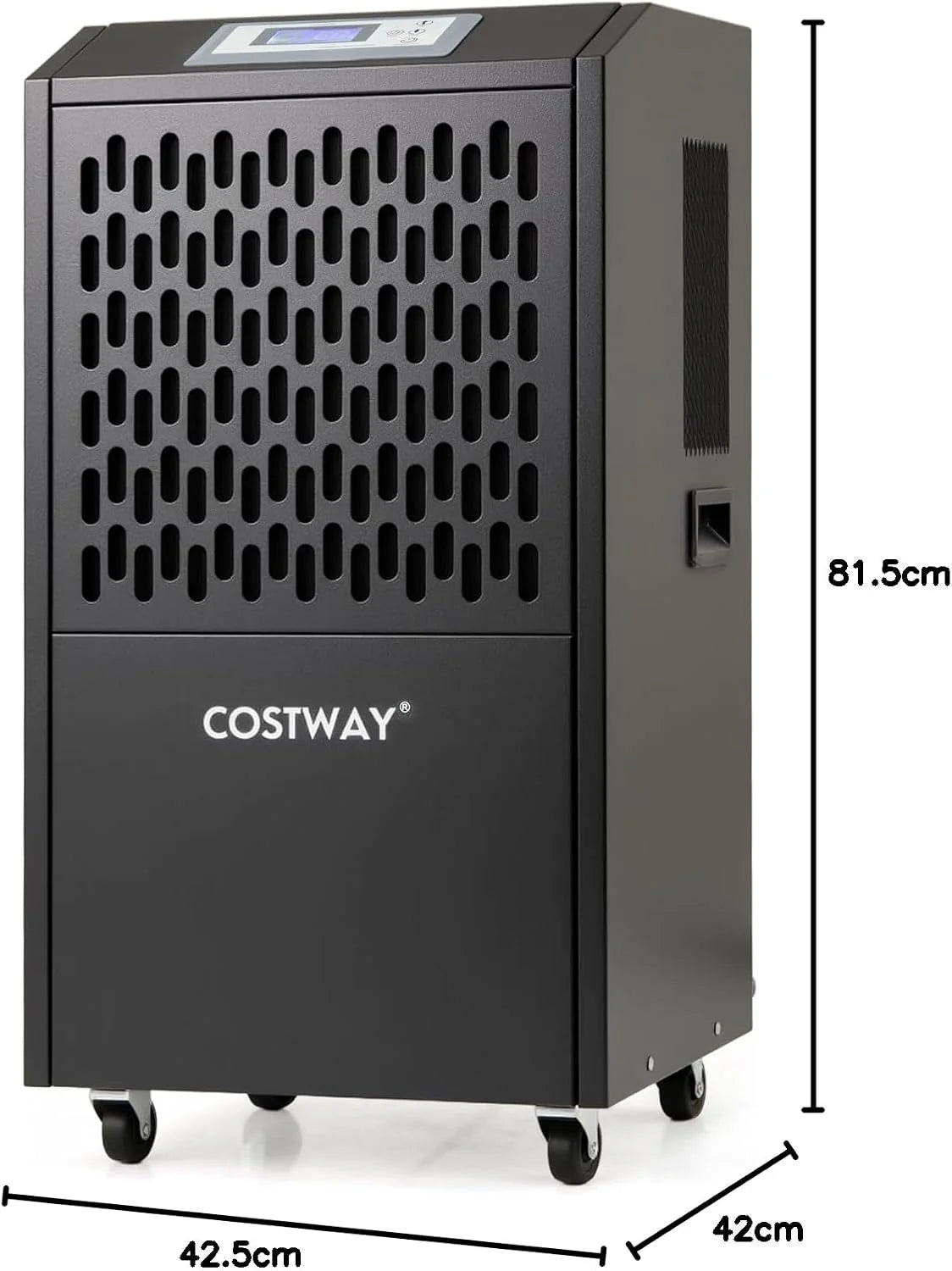 COSTWAY Suszarka budowlana 118 l/dzień, komercyjny osuszacz powietrza z wężem odpływowym, timer 24 h i 4 kółka, osuszacz przemysłowy do piwnicy, magazynu, placu budowy i pomieszczeń do 790 m²