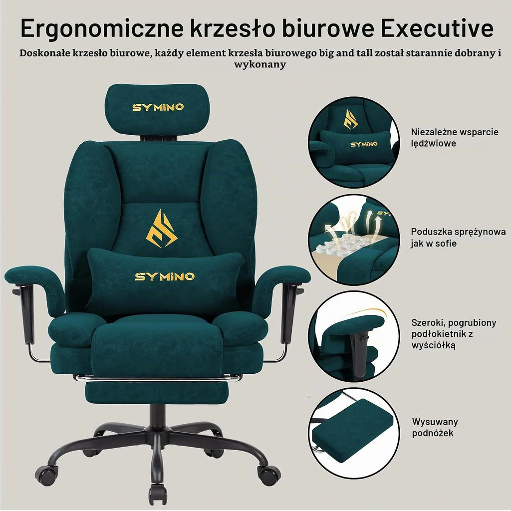 Symino Ergonomiczny Fotel Gamingowy i Krzesło Biurowe/zielony