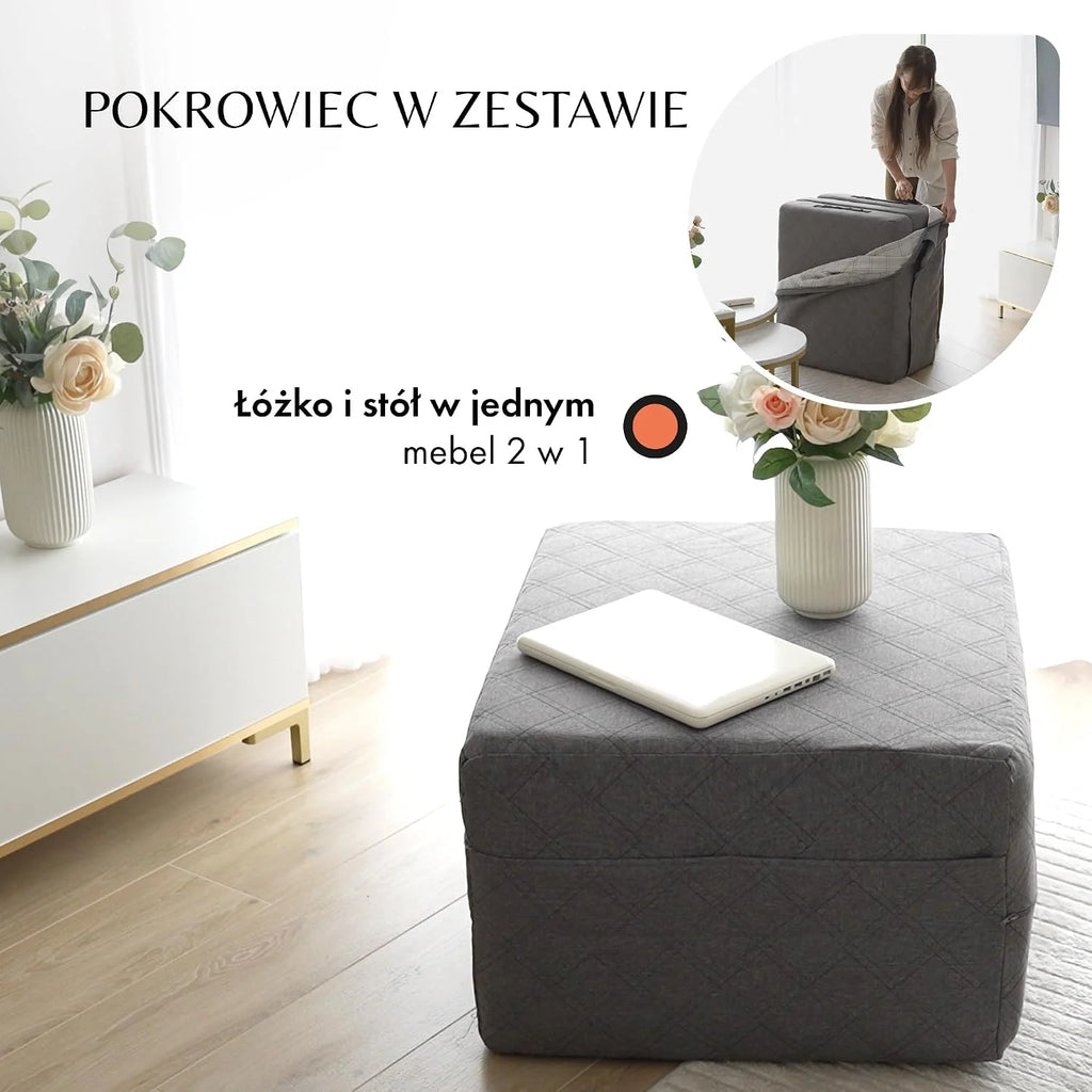 Materac składany 75x195 cm, 14 cm – wygodny materac dla gości, składany