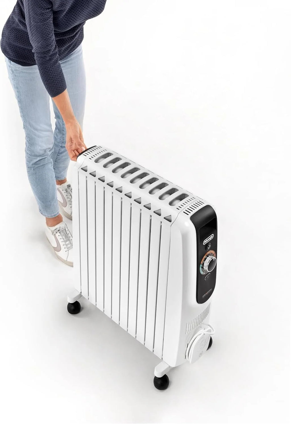 De'Longhi Dragon EasyTronic – grzejnik olejowy do pomieszczeń do 75 m³, ogrzewanie elektryczne z termostatem bezpieczeństwa, 10 żeber, indywidualne ogrzewanie – 12 poziomów temperatury, przenośny