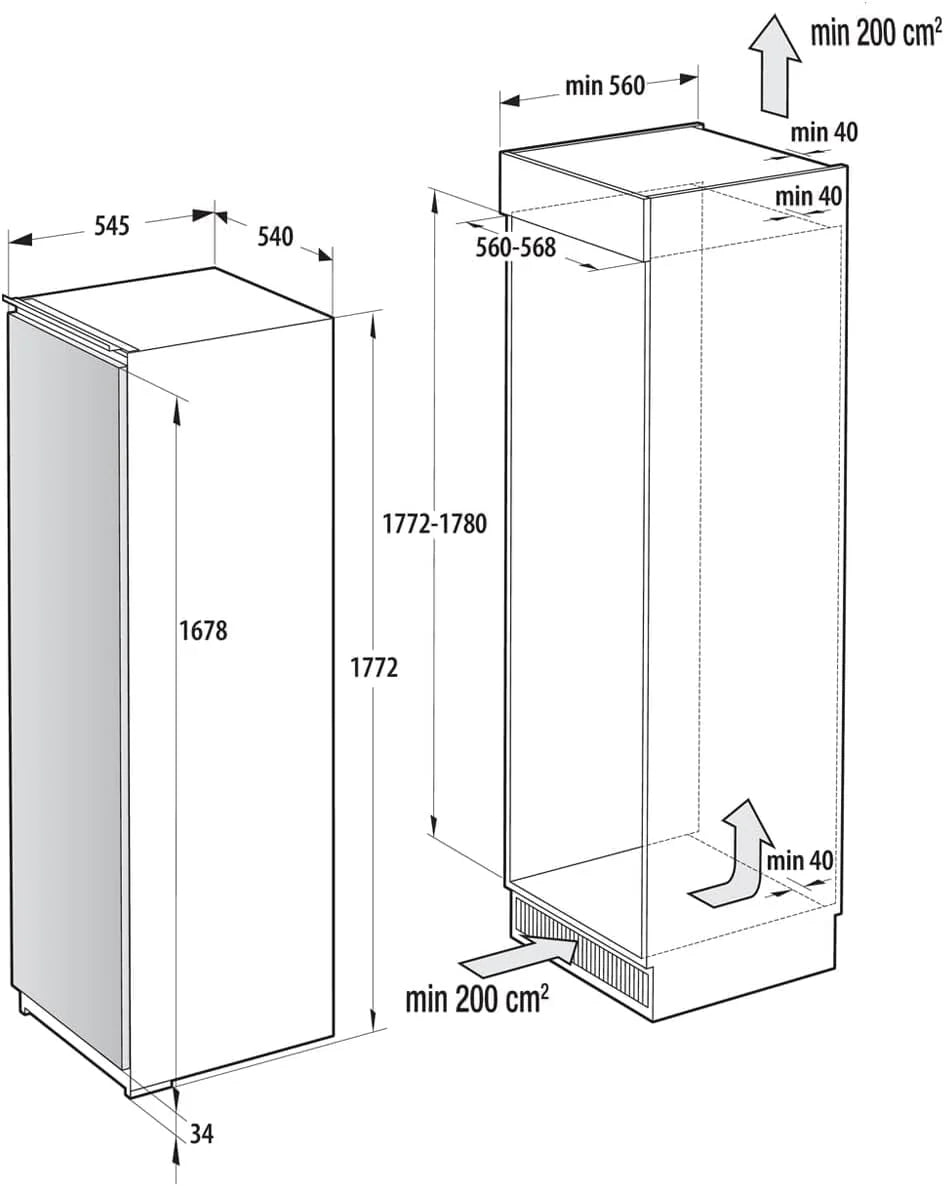 Gorenje RI517E41WF lodówka do zabudowy