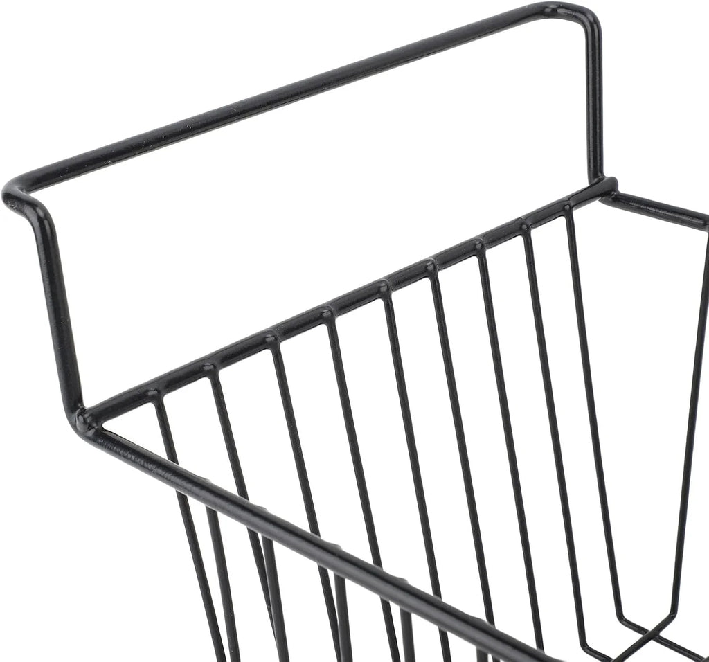 Mingzhe Pojemniki z zamrażarką skrzyniową Możliwość Układania w Stosy Czarny Głęboki Kosz do Przechowywania w Kuchni 2 szt. Drutu Metalowego (Dł. 70 cm x szer. 30 cm x wys. 27 (uchwyt 8,5)