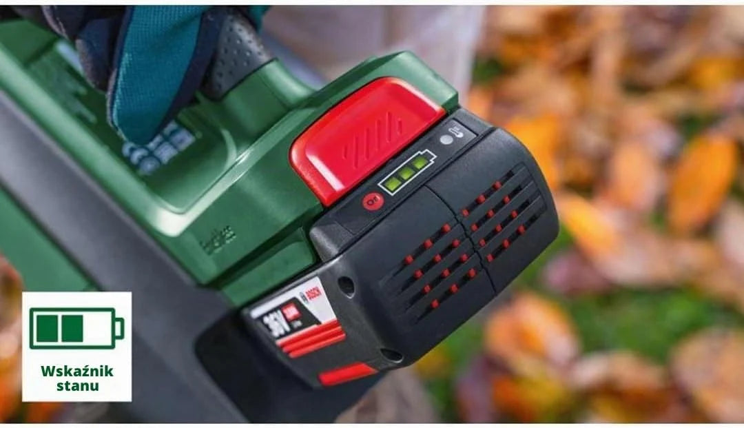 Bosch Home and Garden Akumulatorowa Dmuchawa do Liści 36V-750, 1 Akumulator 2 Ah, System 36V, do Usuwania Zalegających Liści na Dużym Terenie, Niewielka Waga 2.8 kg, Opakowanie Kartooptymalne