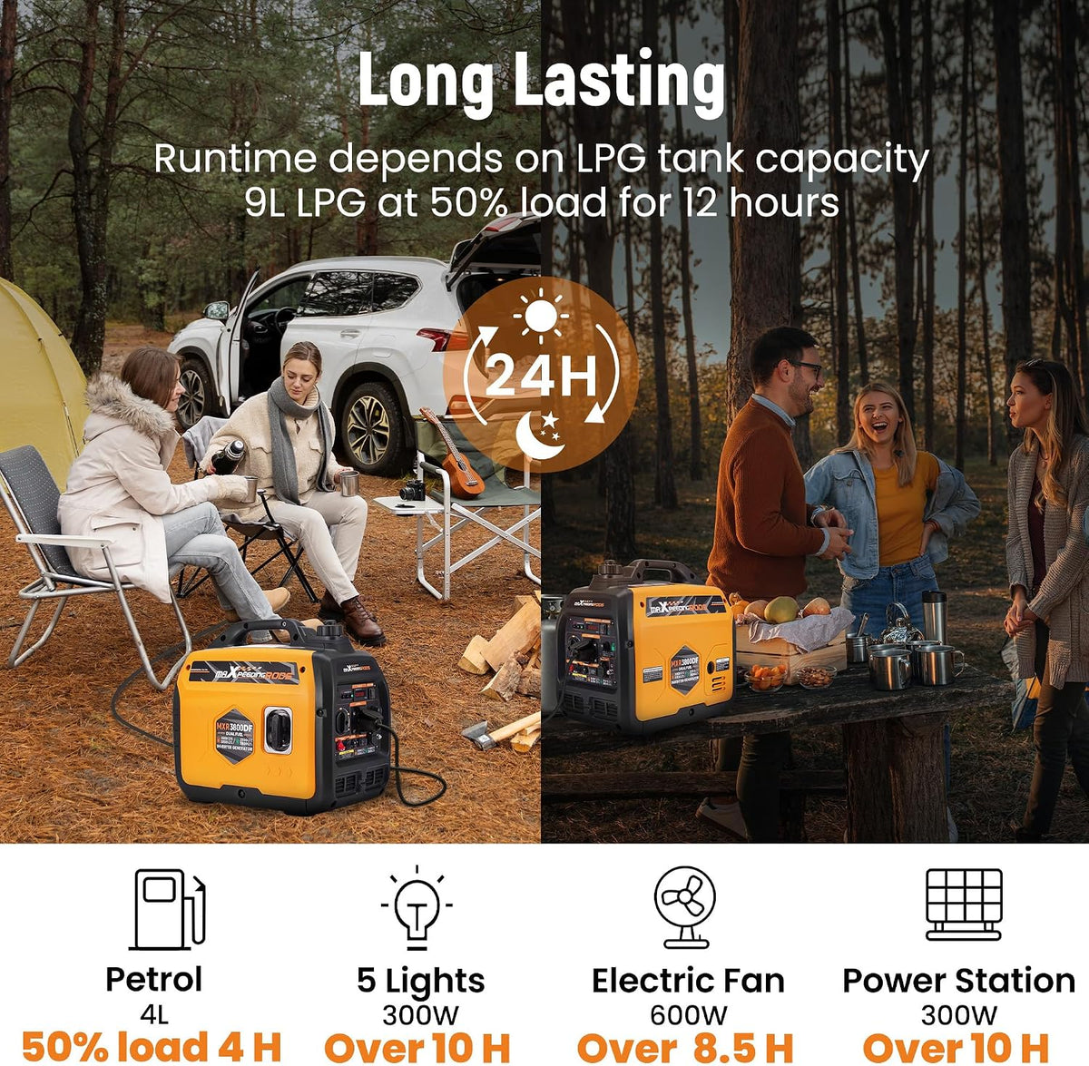 maXpeedingrods Generator pr?du inwertorowego LPG/benzynowy, 3500 W