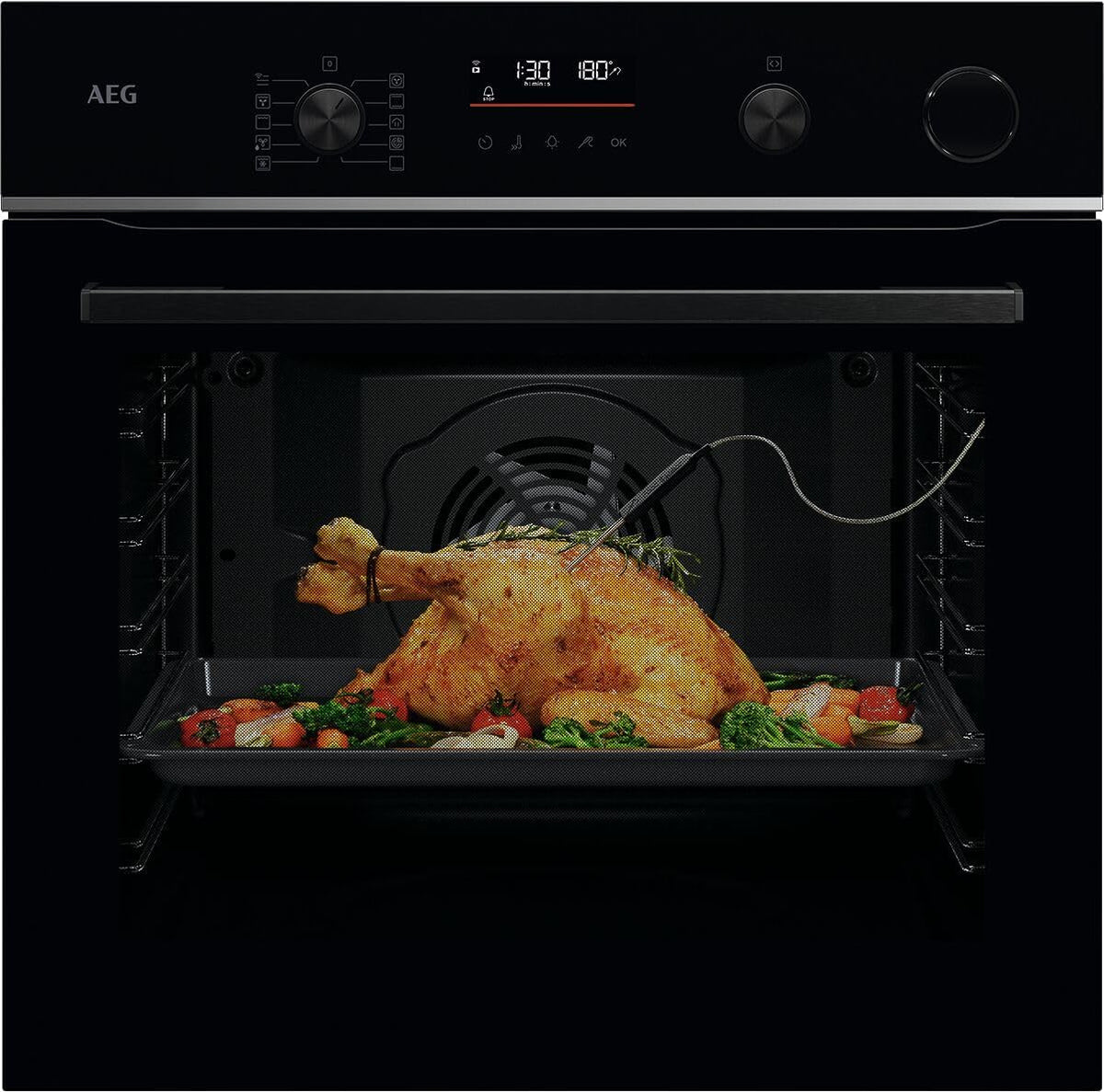 AEG 6 WiFi piekarnik do zabudowy, SteamCrisp – 25% pary, TR6PB50WSB