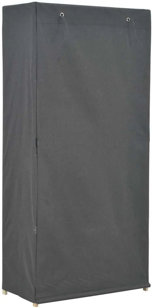 Szafa na ubrania, szara, 79 x 40 x 170 cm, materiał z drewnianą ramą i ochroną przed kurzem do przechowywania ubrań