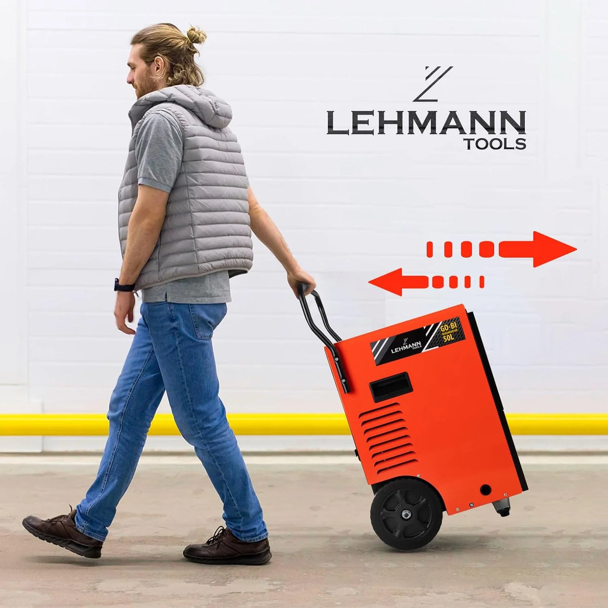 Lehmann LTODH-0950 osuszacz powietrza GO-BI | wydajność osuszania do 50 l/dzień | osuszacz przemysłowy | nadaje się do pomieszczeń i piwnic do 120 m²