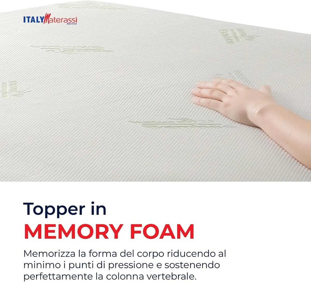 Nakładka na materac z pianki memory wys. 5 cm, wyposażona w gładki, hipoalergiczny materiał, który chroni ciało i 4 elastyczne narożniki. Korektor materaca 160 x 200
